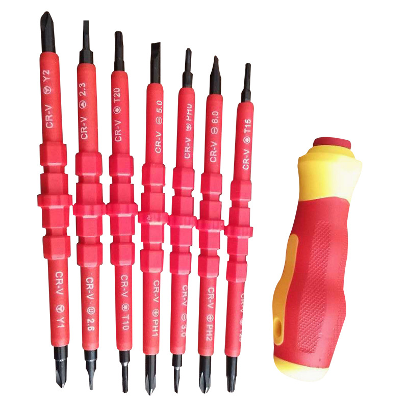 7pcs outil de tournevis à main électrique isolé par électricien polyvalent kit
