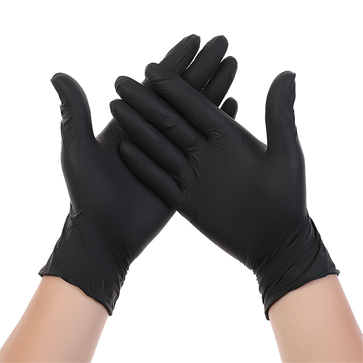 Black Blue Disposable Safety Mechanic Nitrile Gloves Latex Powder Free ...