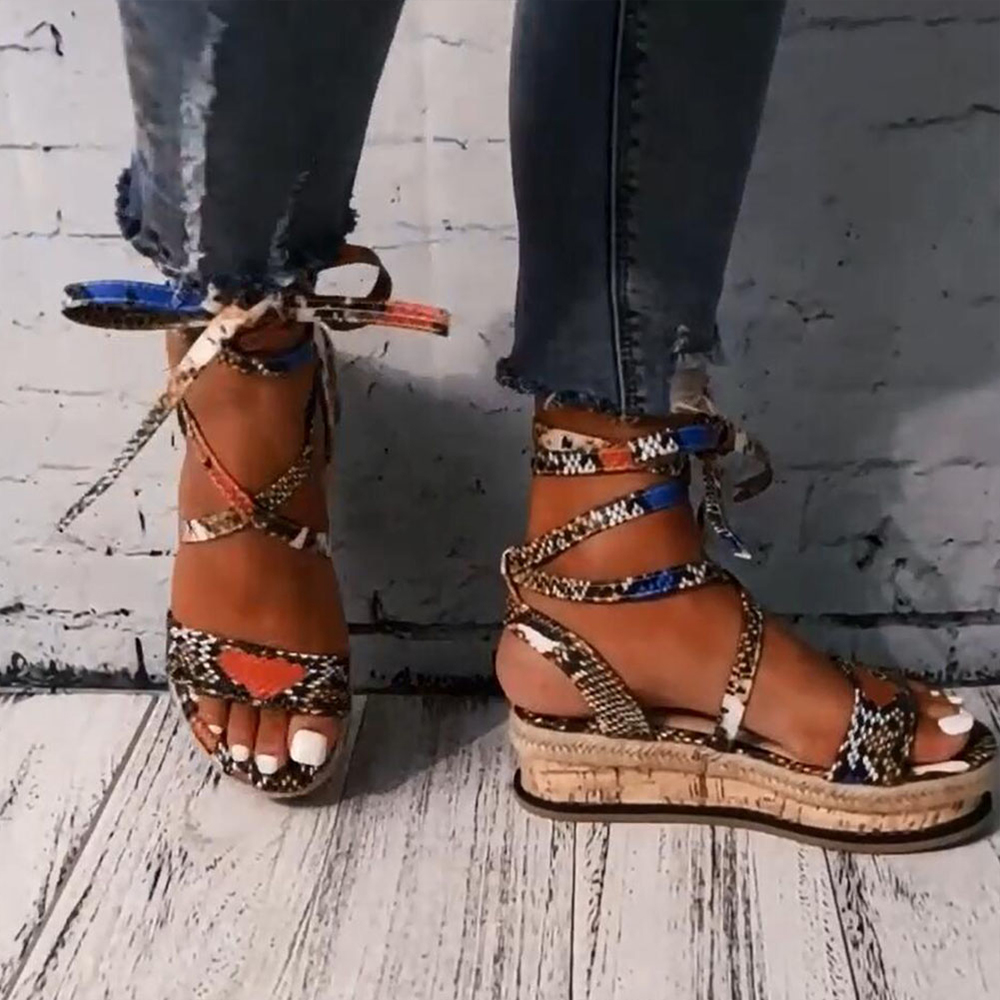 multicolor snakeskin sandals