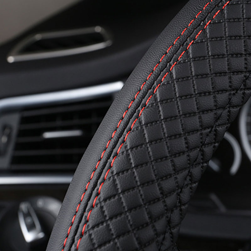 Lenkradabdeckungen Für Audi 38 cm Universal-Echtleder-Auto-Lenkradabdeckung  Perforierte rutschfeste Kreisoberseite Rindsleder-Auto-Lenkrad-Verpackung  Fahrradabdeckung (Farbe : 6): : Auto & Motorrad