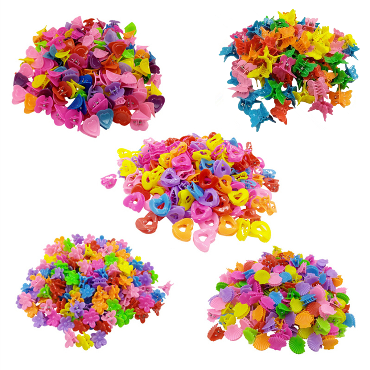 100Pcs Butterfly Hair Clips Claw Barrettes Mini Jaw Clip Hairpin for Women Girls