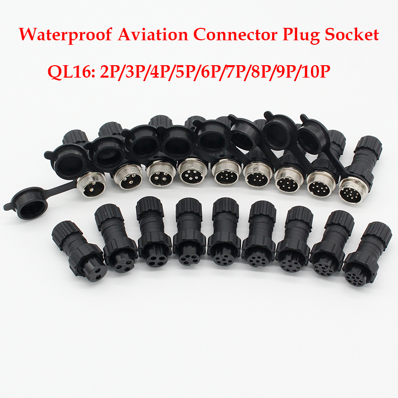 5set QL16 2//3//4//5-9//10 Pin Waterproof Electrical Aviation Plug Socket Connector