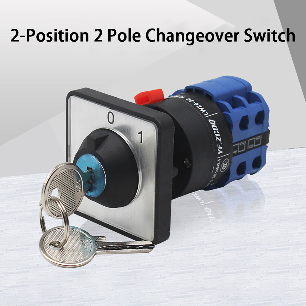 2Position 8Terminal Rotary Selector Cam Changeover Switch 20A With