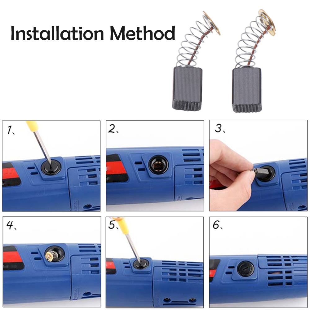 Pair of Brushes Different Sizes Carbon Brushes for Electric Motor Tool