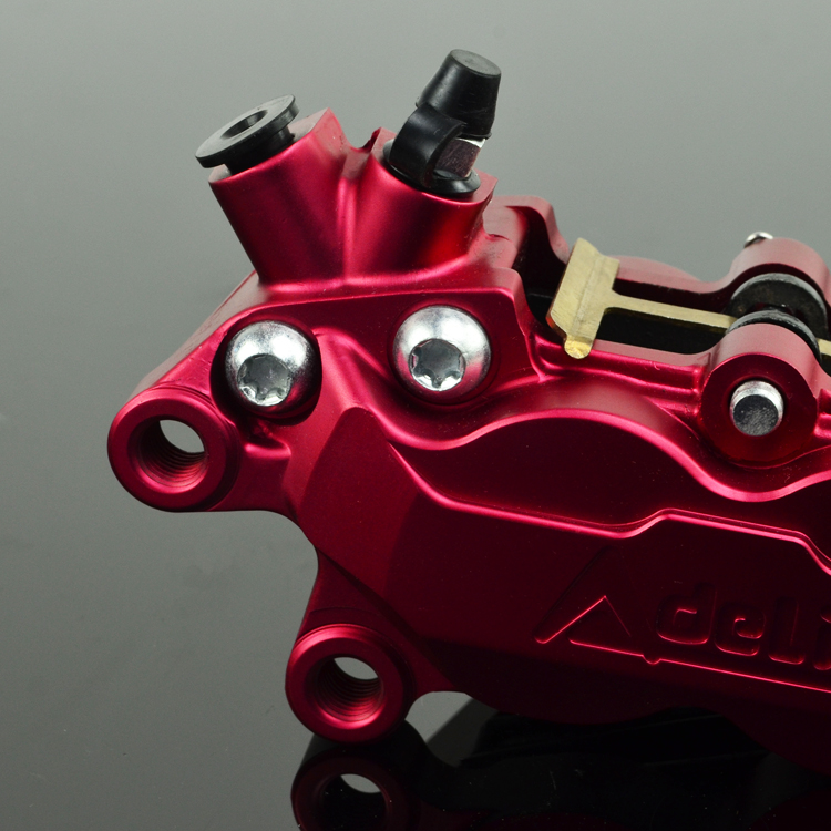 Left Brake Caliper 4 Pistons Pot Dirt Racing Street Bike Motorcycle