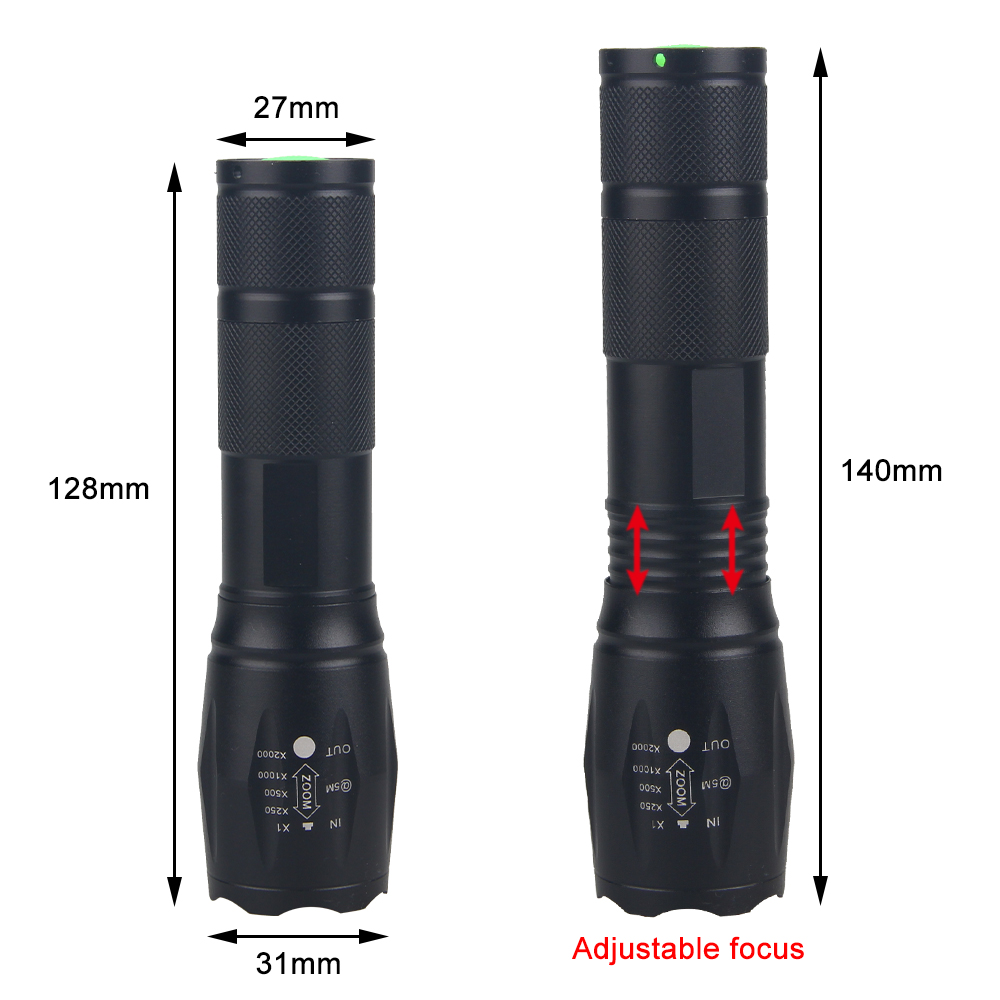 UV Flashlight Zoomable 395nm Blacklight Ultraviolet Scorpion