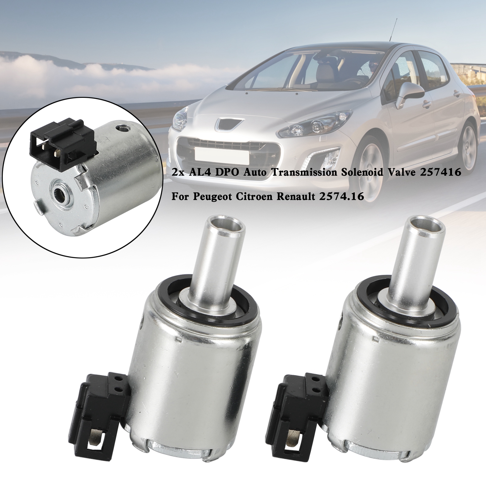 2x AL4 DPO Auto Transmission Solenoid Valve 257416 For Peugeot