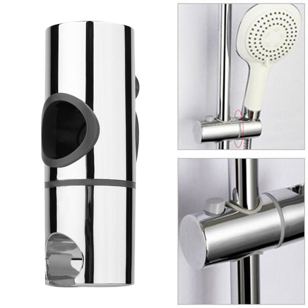 25mm Adjustable Chrome Bathroom Shower Head Holder Riser Rail Bracket