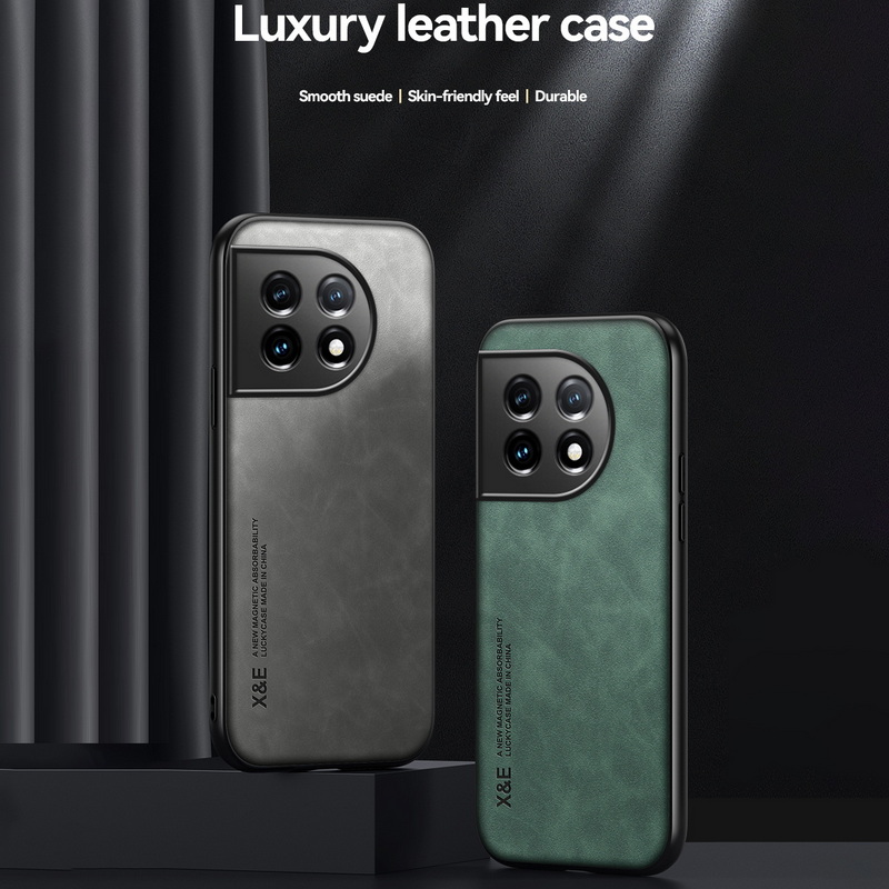 HualuBro OnePlus 11 Hülle – Ultra Slim PU Leder Case Mit 2 Kartenfächern, Stoßfest, Rot