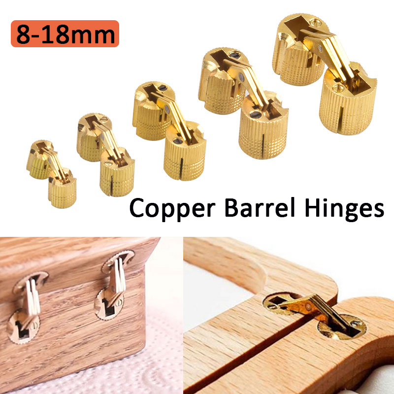 4Pcs//pack8mm Brass Cabinet Hidden Barrel Hinge Invisible Hinge Concealed Worktop