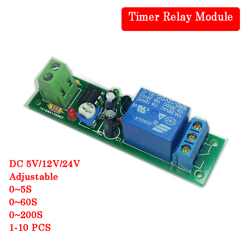 2PCS DC 12V Delay relay shield NE555 Timer Switch Adjustable Module 0~10S