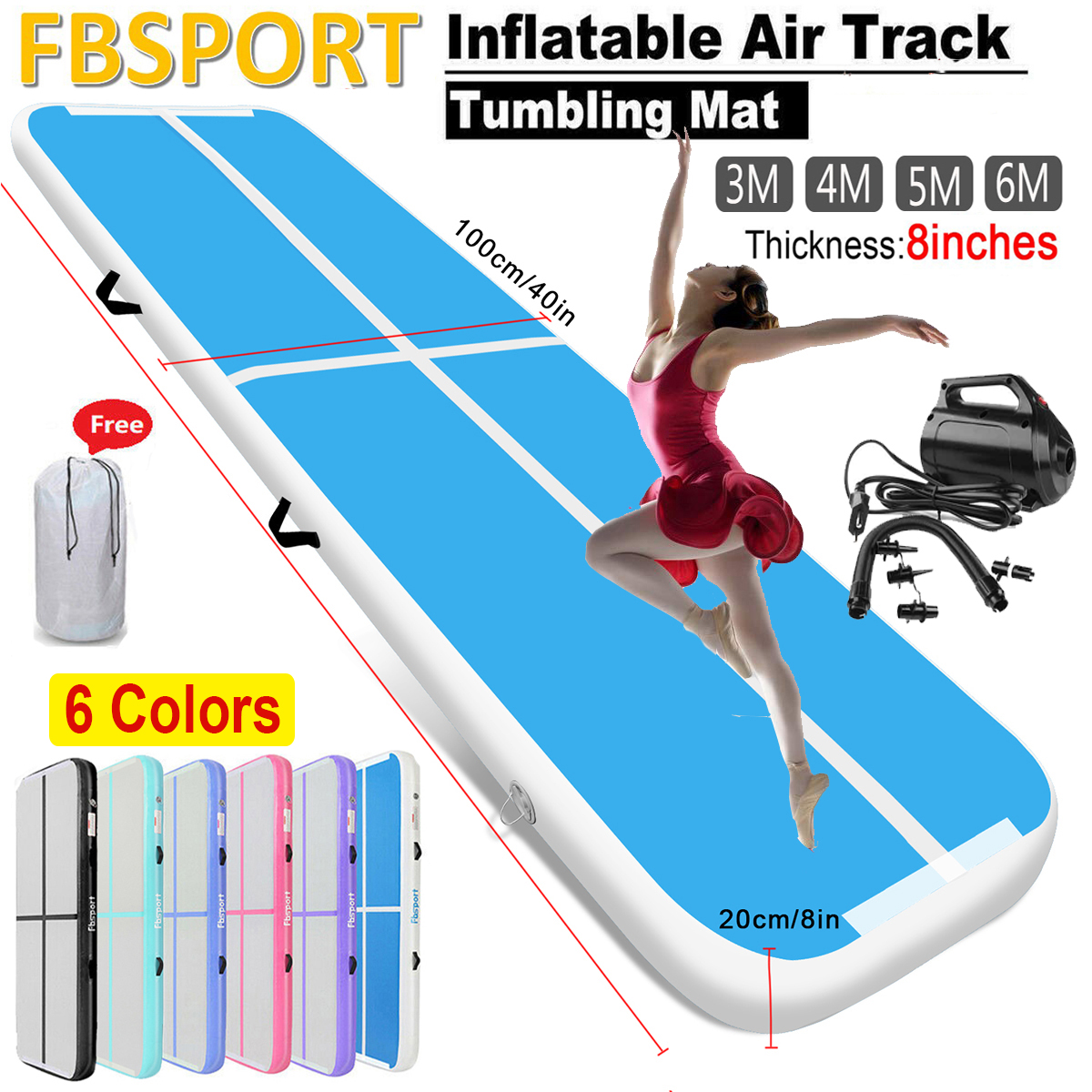 RETURNs Everfit 6M Air Track Inflatable Tumbling Mat Airtrack