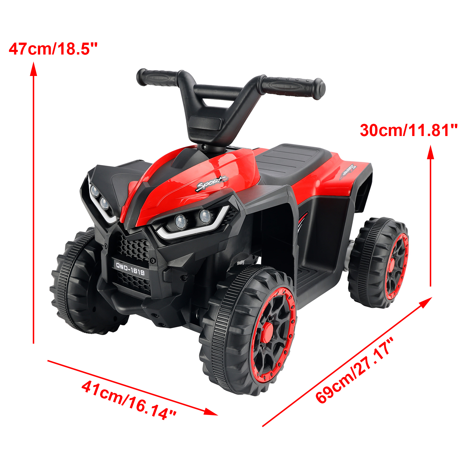 12V Ride On ATV Car Side View