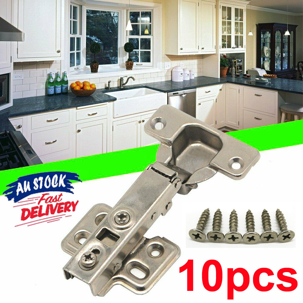 10X Door Hinge Cabinet Cupboard Hinges Soft Close Full ...