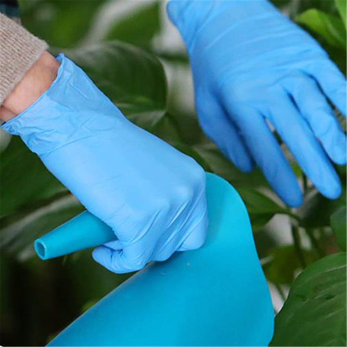 Black Blue Disposable Safety Mechanic Nitrile Gloves Latex