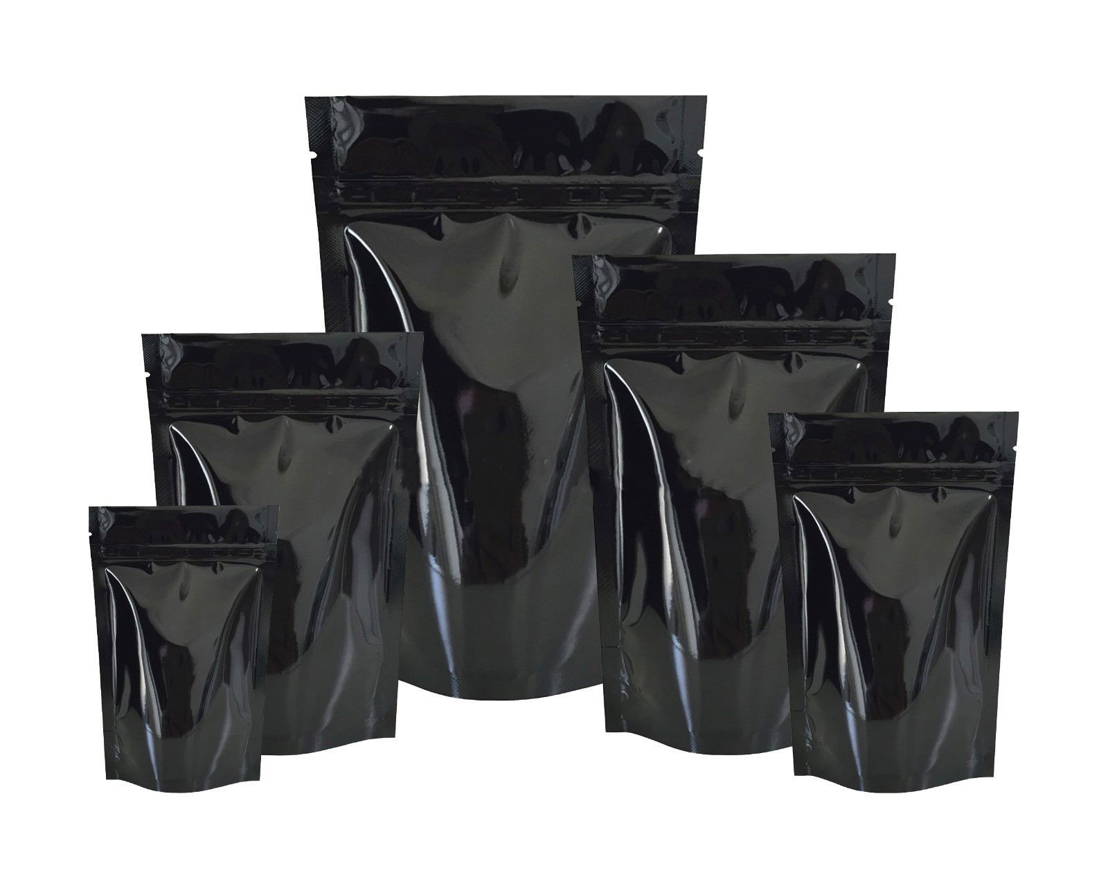 50PCS BLACK MATT STAND UP POUCHES FOIL BAG HEAT SEAL FOOD GRADE ZIP