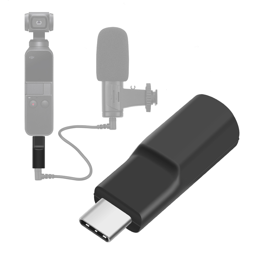External Mic Audio Adapter USBC to 3.5mm Connector for DJI OSMO Pocket