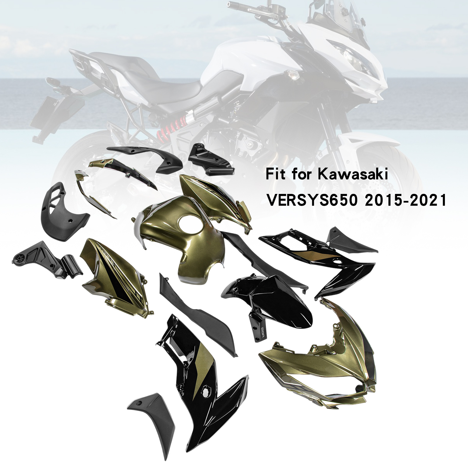 適用於 Kawasaki VERSYS 650 2015-2021 全車彩繪車殼附油桶罩003-極限超快感