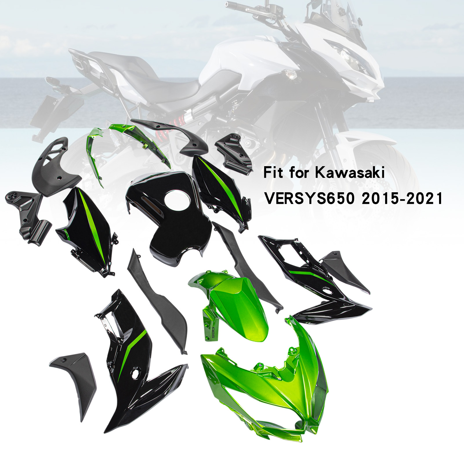適用於 Kawasaki VERSYS 650 2015-2021 全車彩繪車殼附油桶罩006-極限超快感