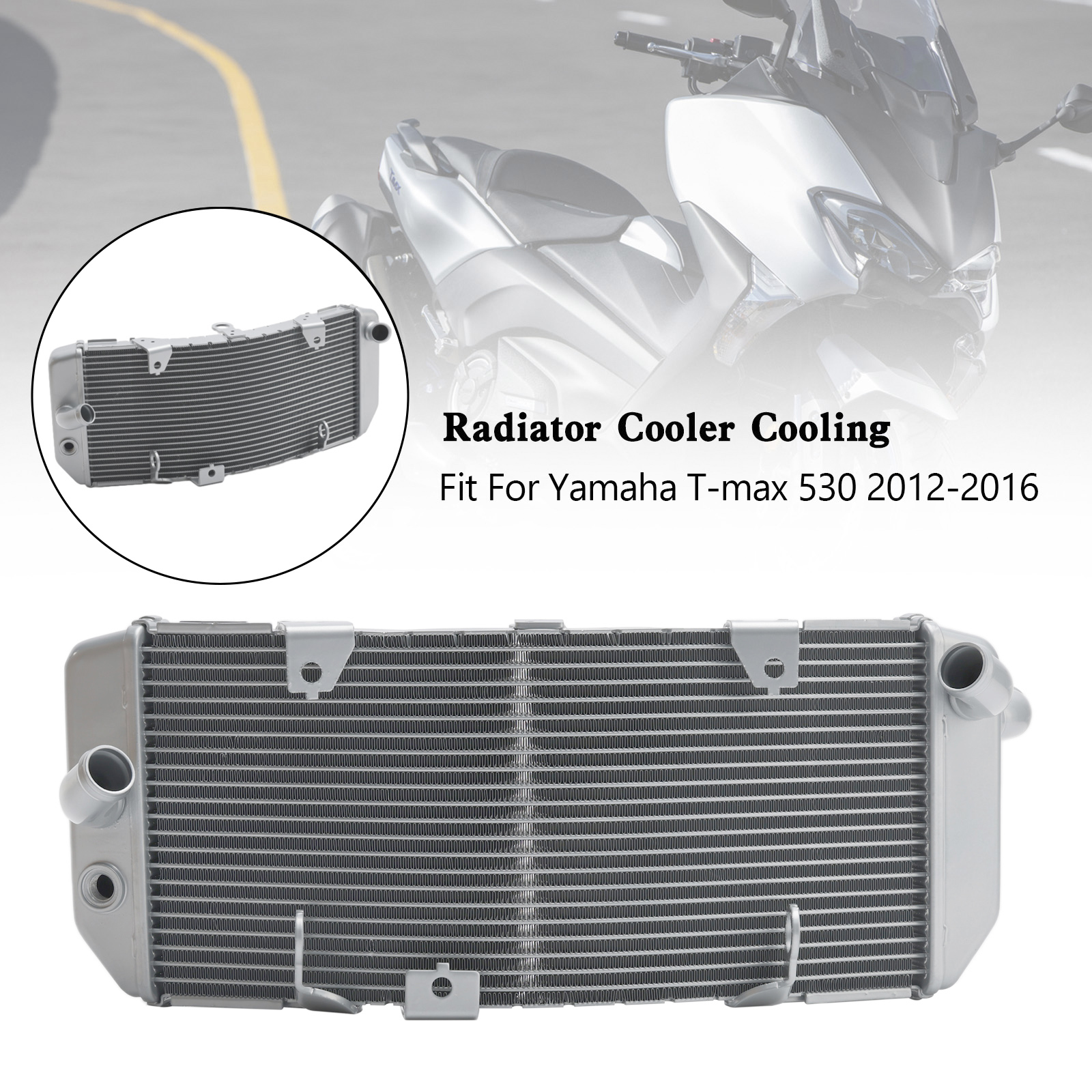 Yamaha TMAX530 T-max 530 12-16專用水箱散熱器銀色-極限超快感