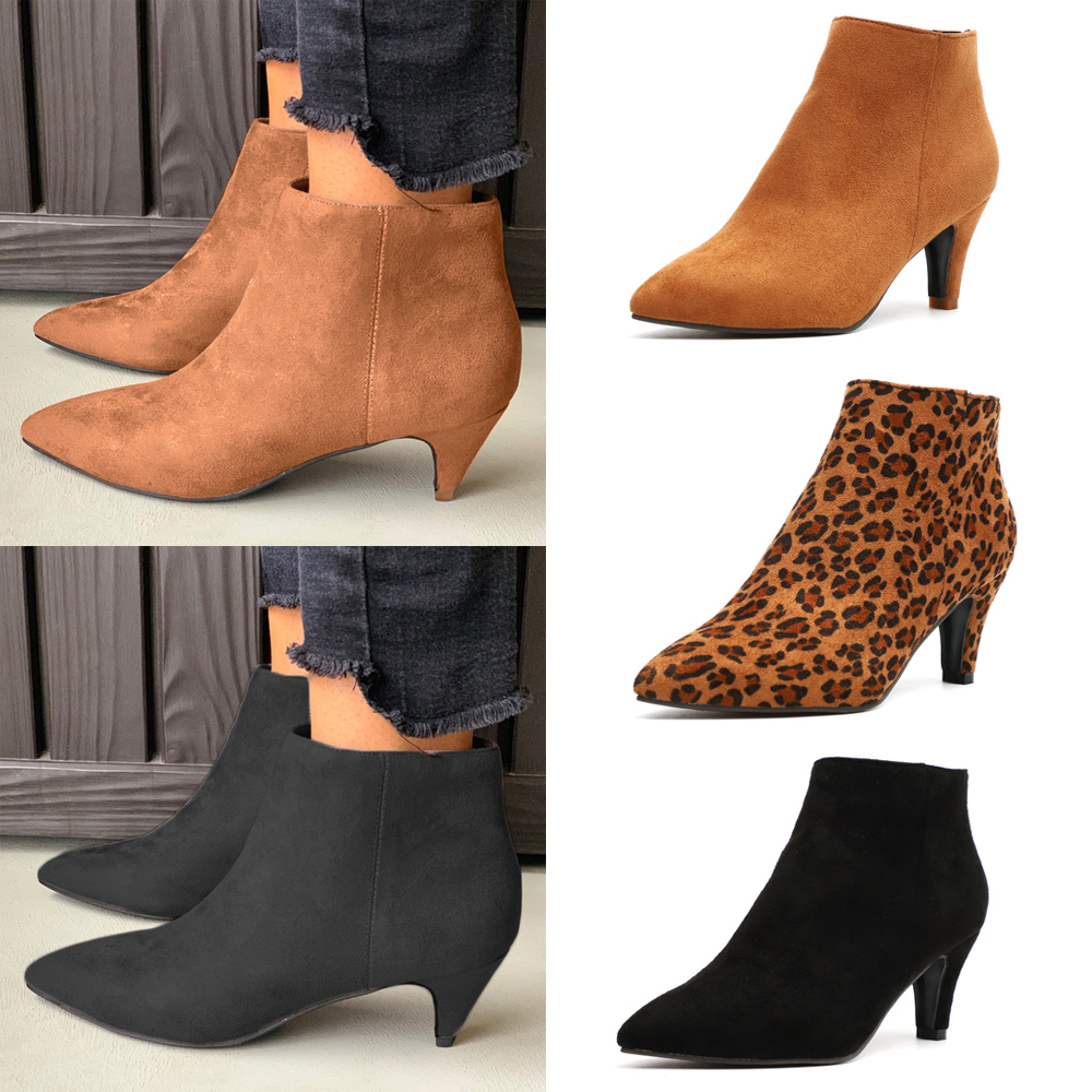 kitten heel ankle booties