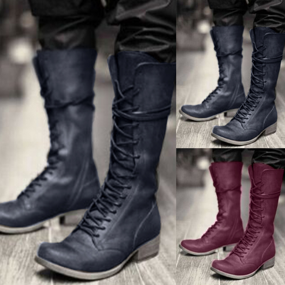 men's calf high leather boots