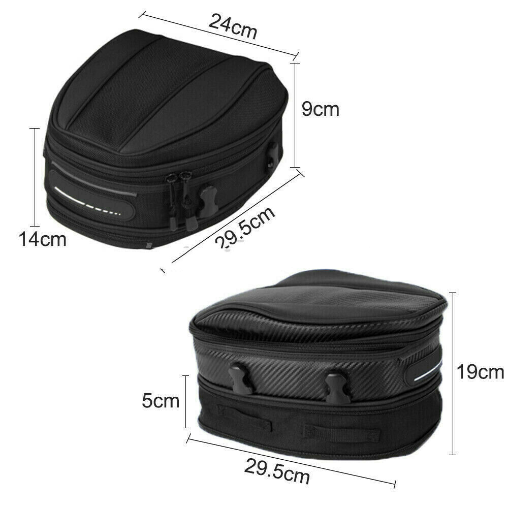 Motorcycle Touring Rear Pillion Seat Tail Bag Luggage Expandable ...