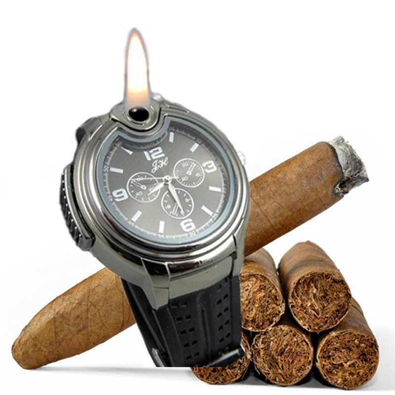 Military Cigarette Cigar Lighter Watch Men Quartz  