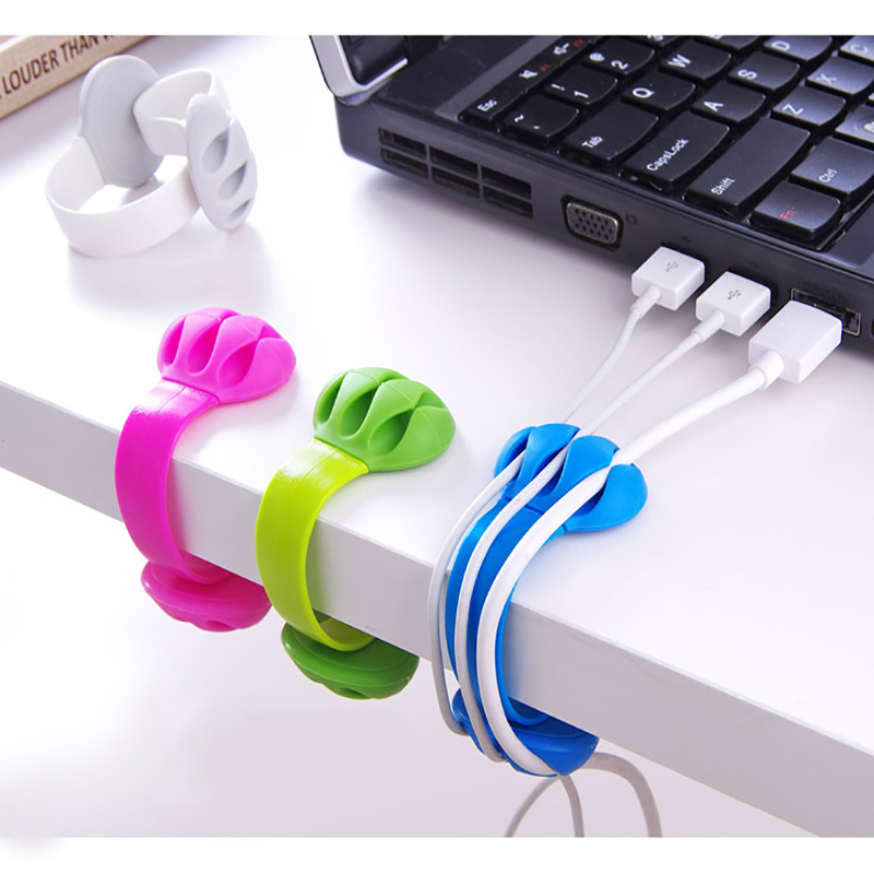 10x  Cable Drop Clip Desk Tidy Organiser Wire Cord Lead USB Charger Holder