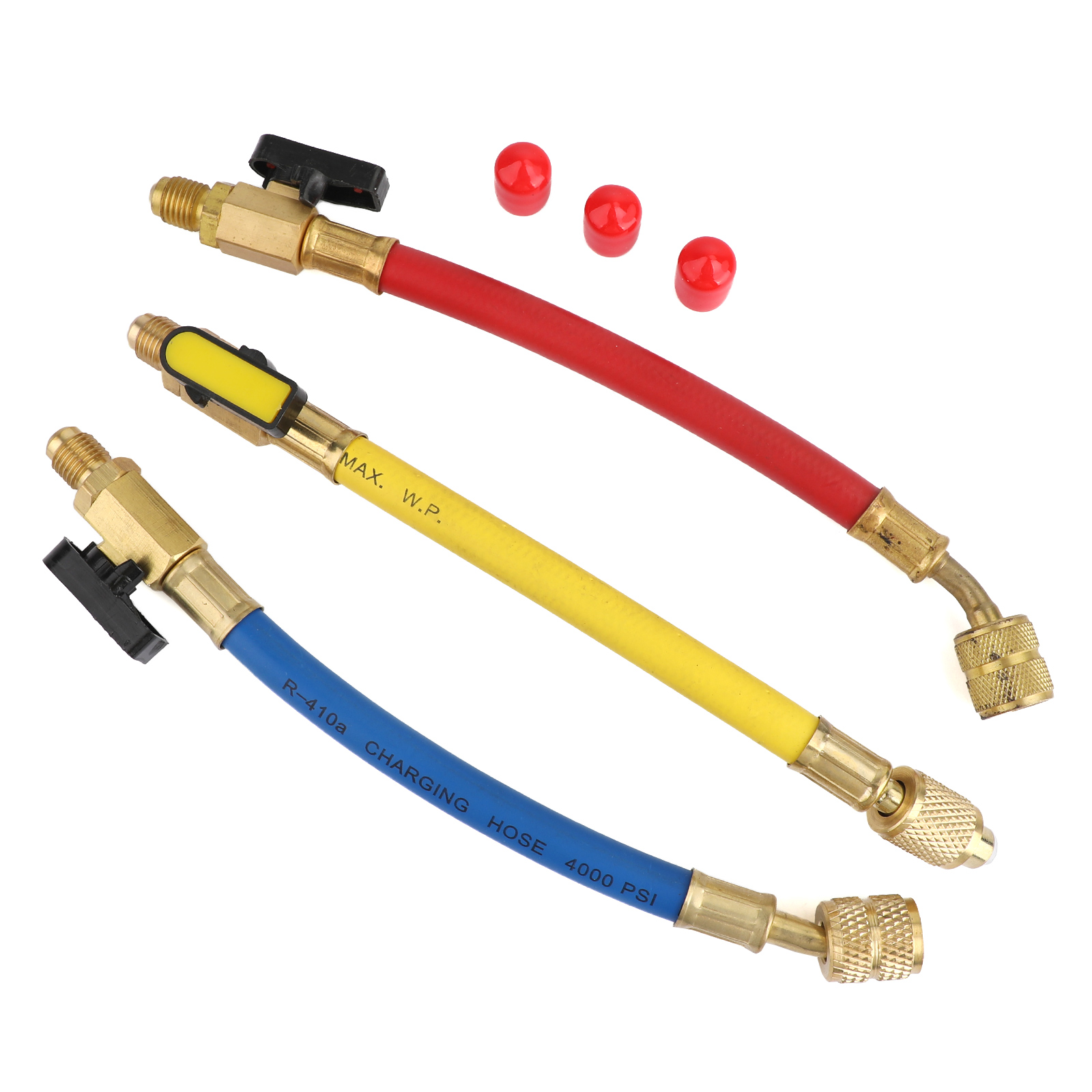 3x Manifold Gauge A/C Refrigeration Charging Hoses For R134a R410a SL