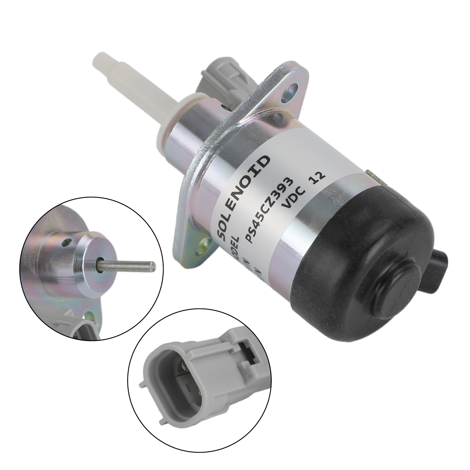 Fuel Shut Off Solenoid PS45CZ393 For Kubota V2607 V3307 VOLVO55