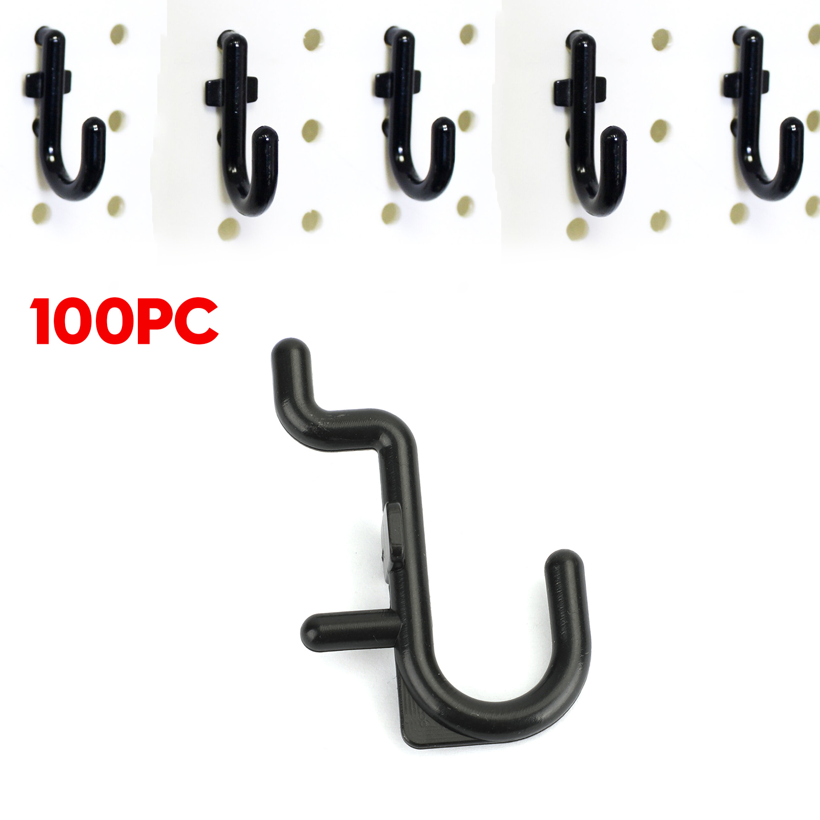 Peg Board Hook Kit Garage Tool Storage Pegboard 100x J Hook Locking