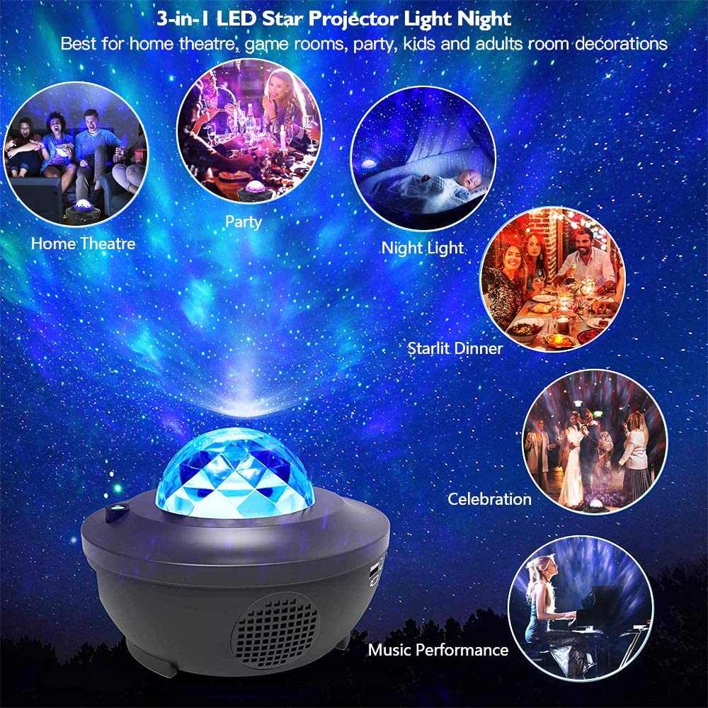 LED Sternenhimmel Projektor Lampe Nachtlicht Galaxy Starry ...