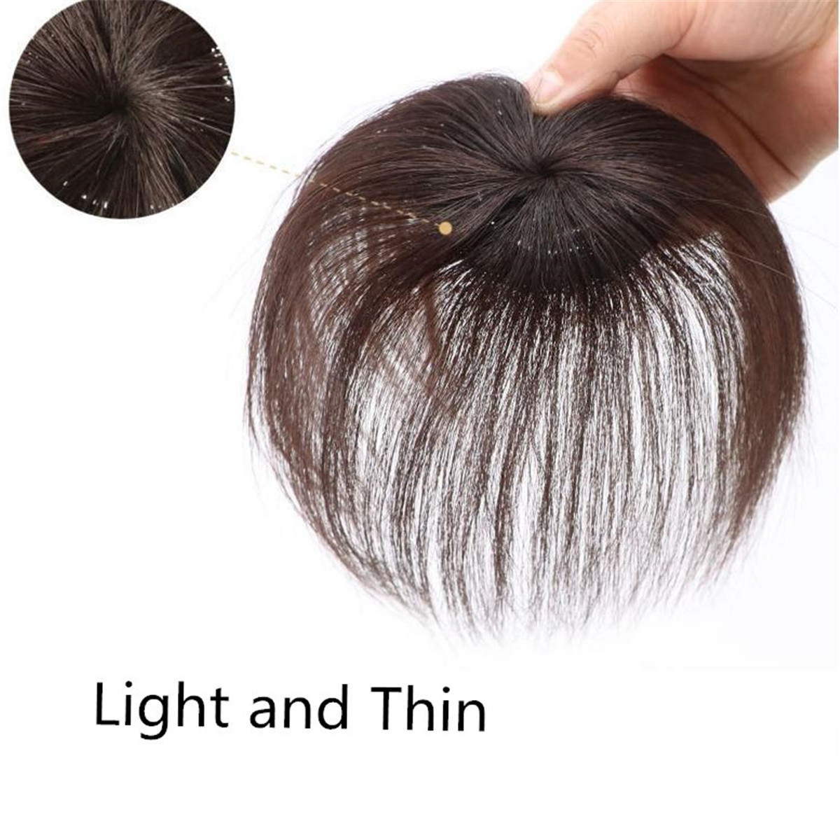 100 Human Hair Topper Clip In Thin Hairpiece Toupee Top Pieces Wiglet 