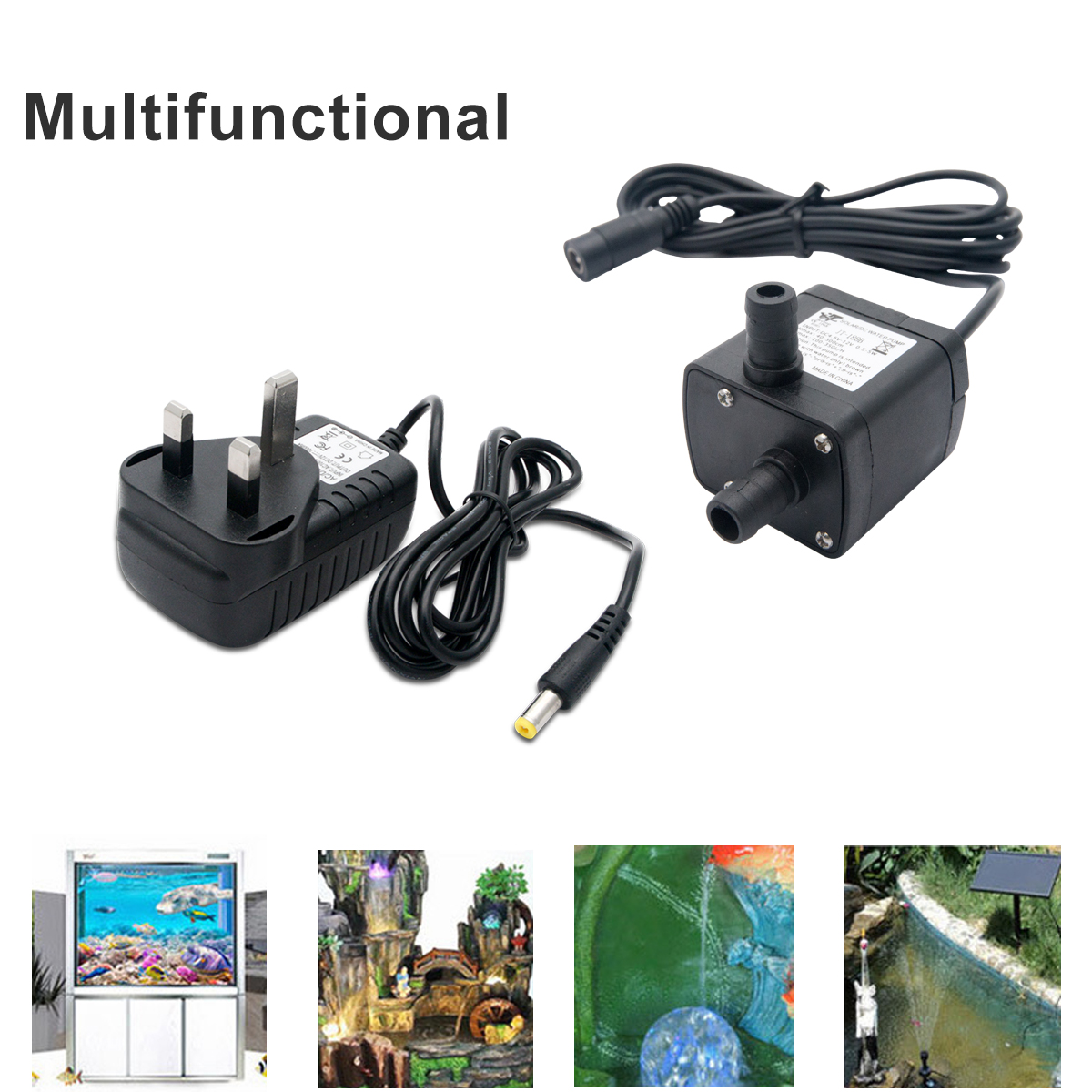 Mini Pompe à Eau Moteur Sans Brosse 12V 5W 350L//H pour Fontaine Piscine Bassin