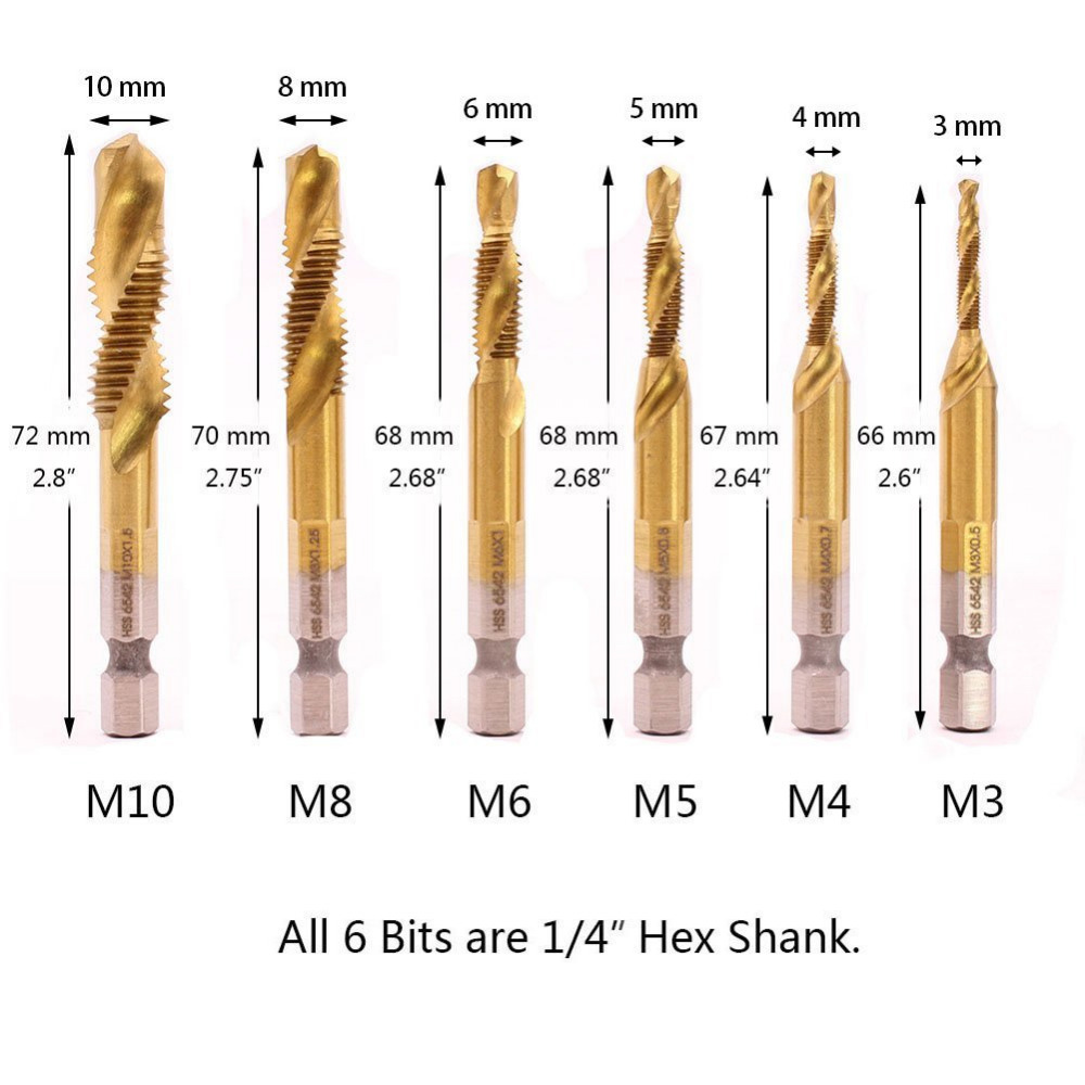 12PCS M3M10 HSS Gewindebohrer Metrisch Gewindeschneider