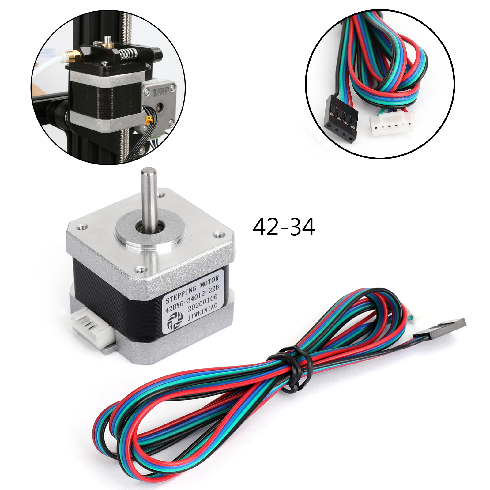 3d Printer 42 34 X Y Z Axis Stepper Motor For 3d Creality Ender 3 Pro Cr 10 B2 Ebay