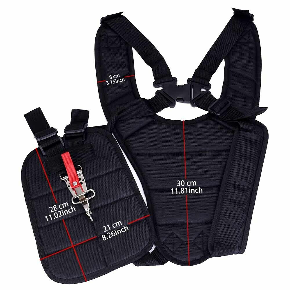 NOIR DOUBLE BREASTED rotofil épaule Harnais Sangle pour débroussailleuse /& Trimmer