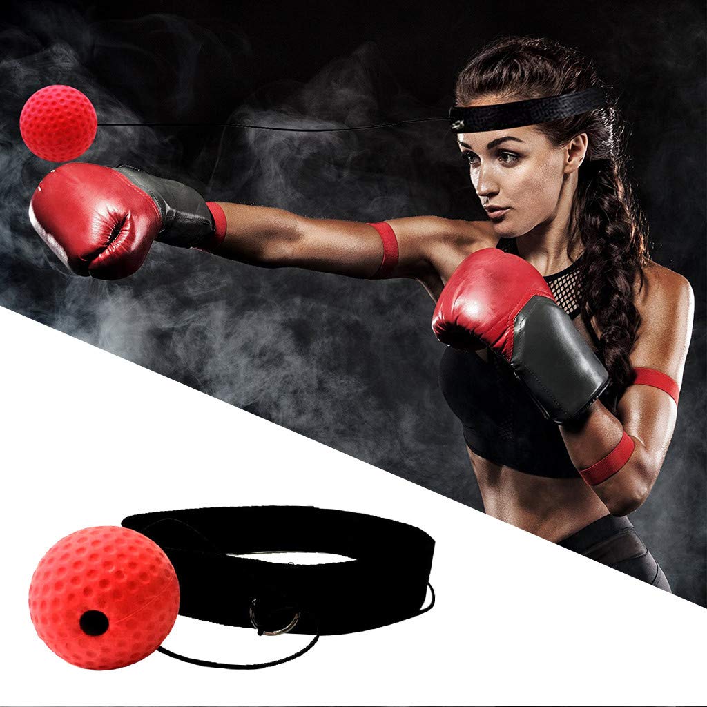 Fight Ball Reflex Boxing Trainer Training Boxer Speed Punch Head Cap String UK. 
