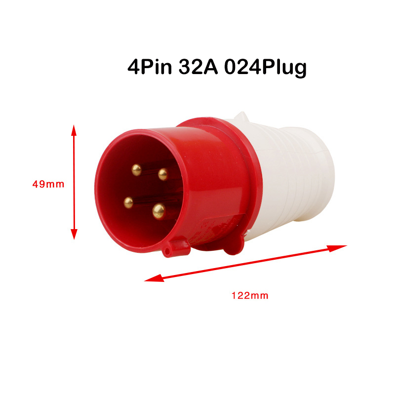 4-Pin Industriesteckdose 32A IP44 – Wasserdicht, Für 380V-415V Drehstrom, Oberflächenmontage