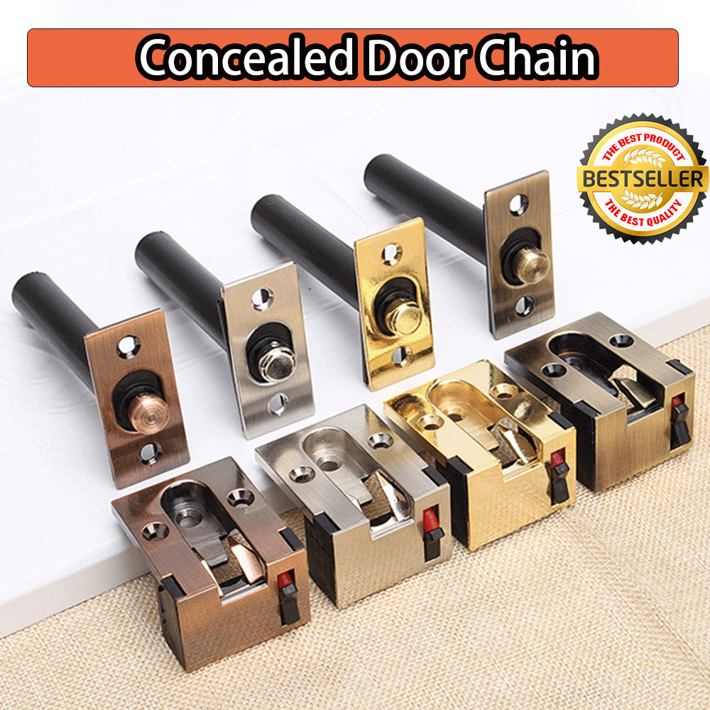 Concealed Internal Door Closer Chain Spring FIRE RATED Brass Nickel