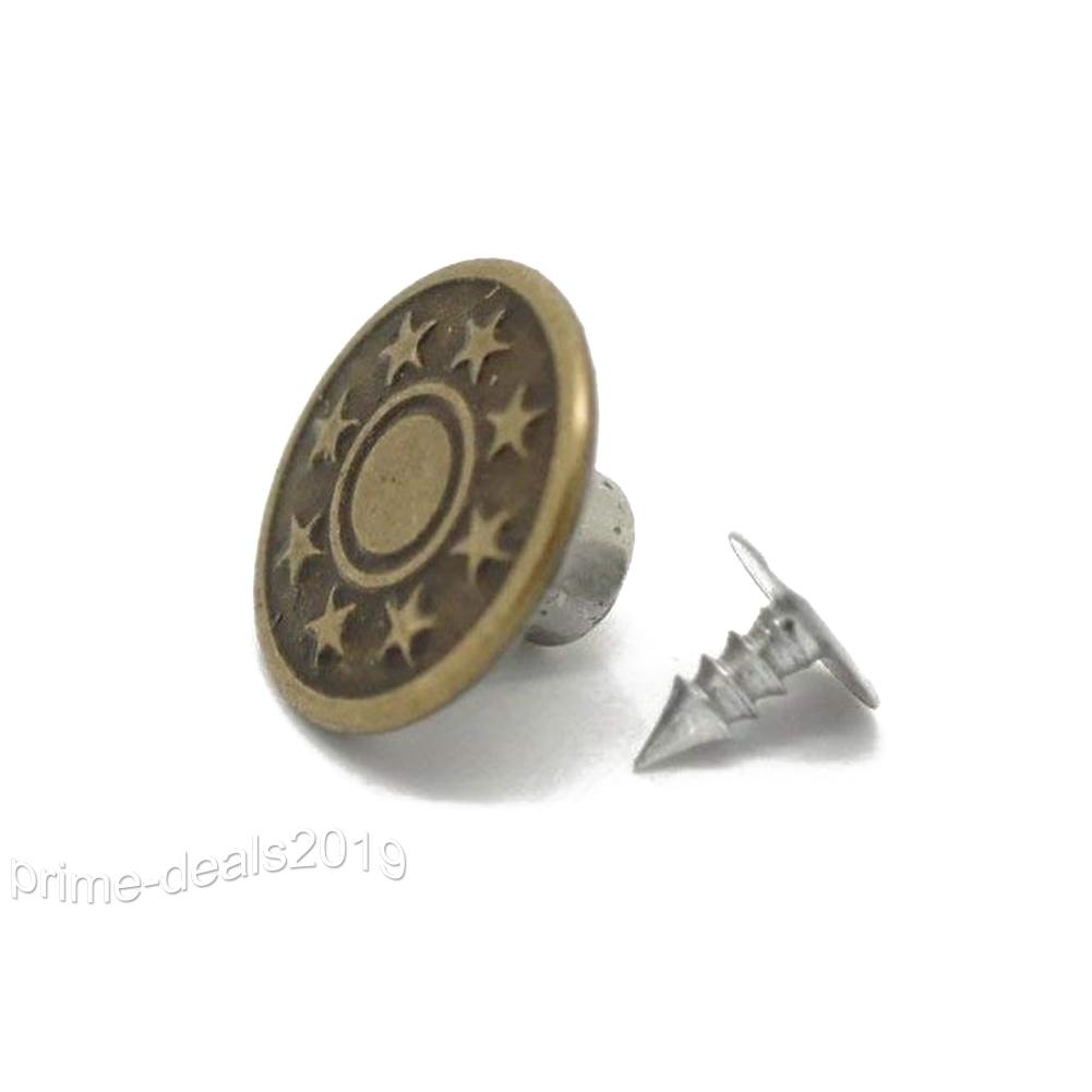 Jeansknöpfe Nietknöpfe Hosen Knopf Buttons Knöpfe Druckknöpfe nähfrei LL 60 tlg