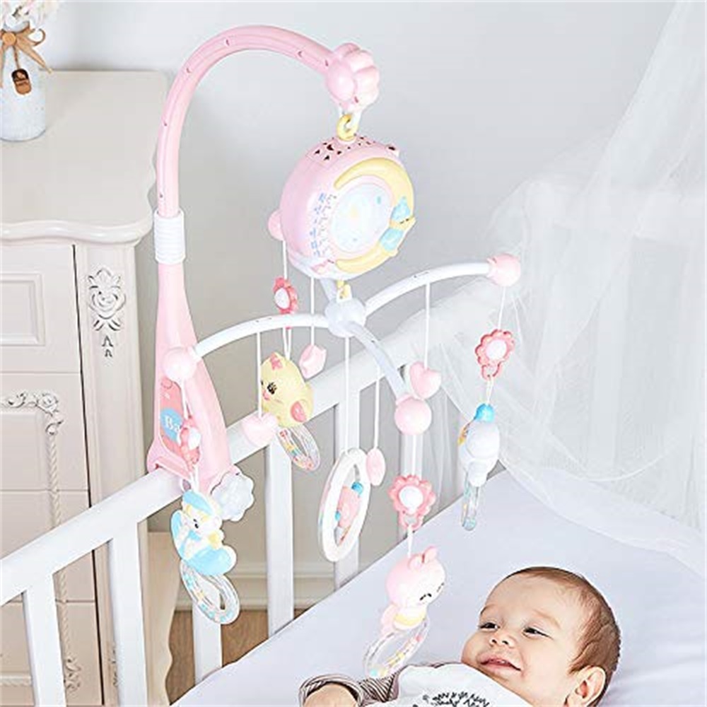 Baby Musical Crib Bed Cot Mobile Stars Dreams Light Flash Nusery Lullaby Toy UK