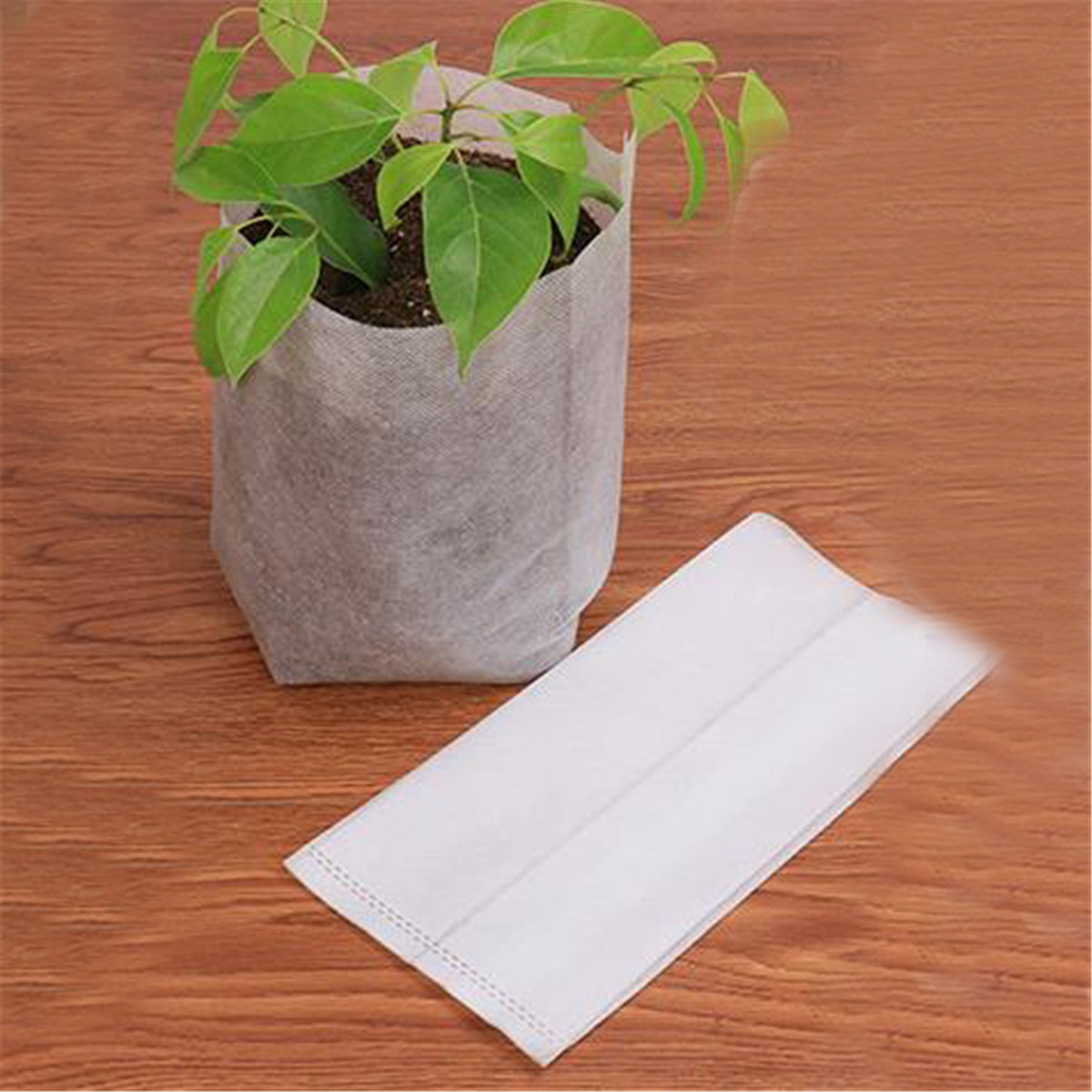100pcs Biodegradable NonWoven Nursery Bags Plant Grow Bag Pouch Pots