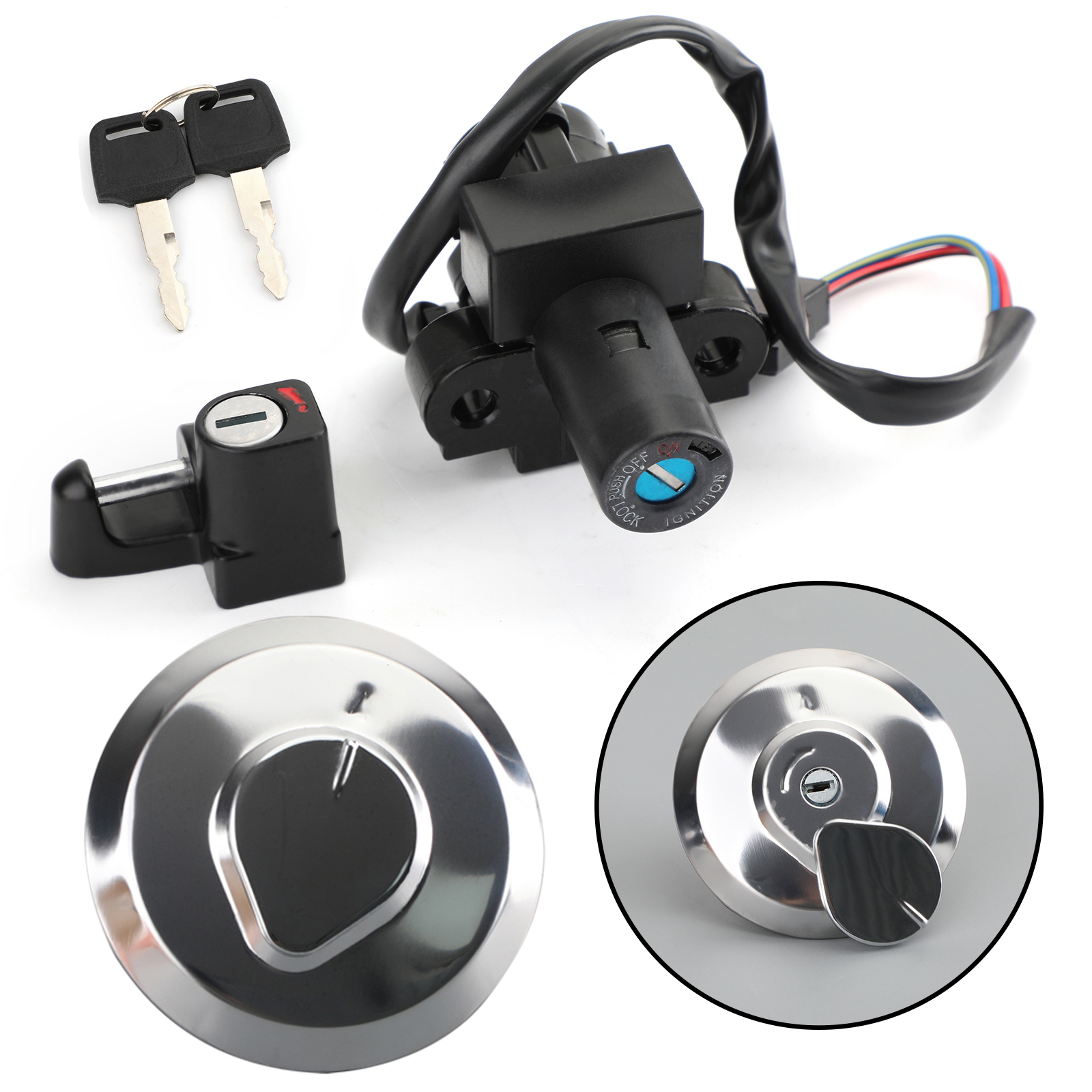Ignition Switch Fuel Cap Seat Lock Keys Set For Honda XR125L 03-08