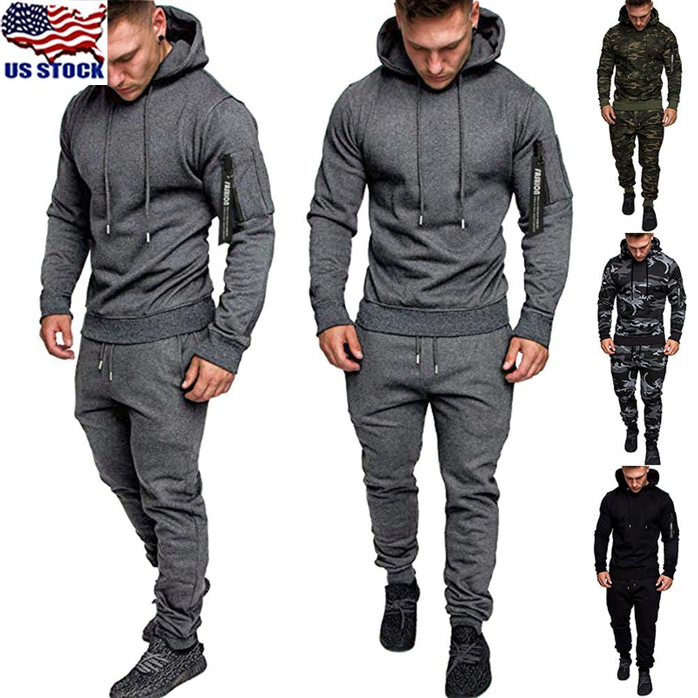Men's Sweater Hoodies Track Pants Casual Sports Jogging Bottoms Joggers ...
