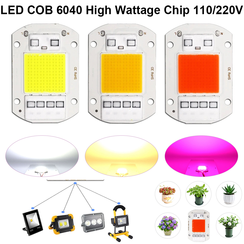 20/30/50W Driverless COB LED Chip Grow Light Full Spectrum IC LED Chip for  Plant