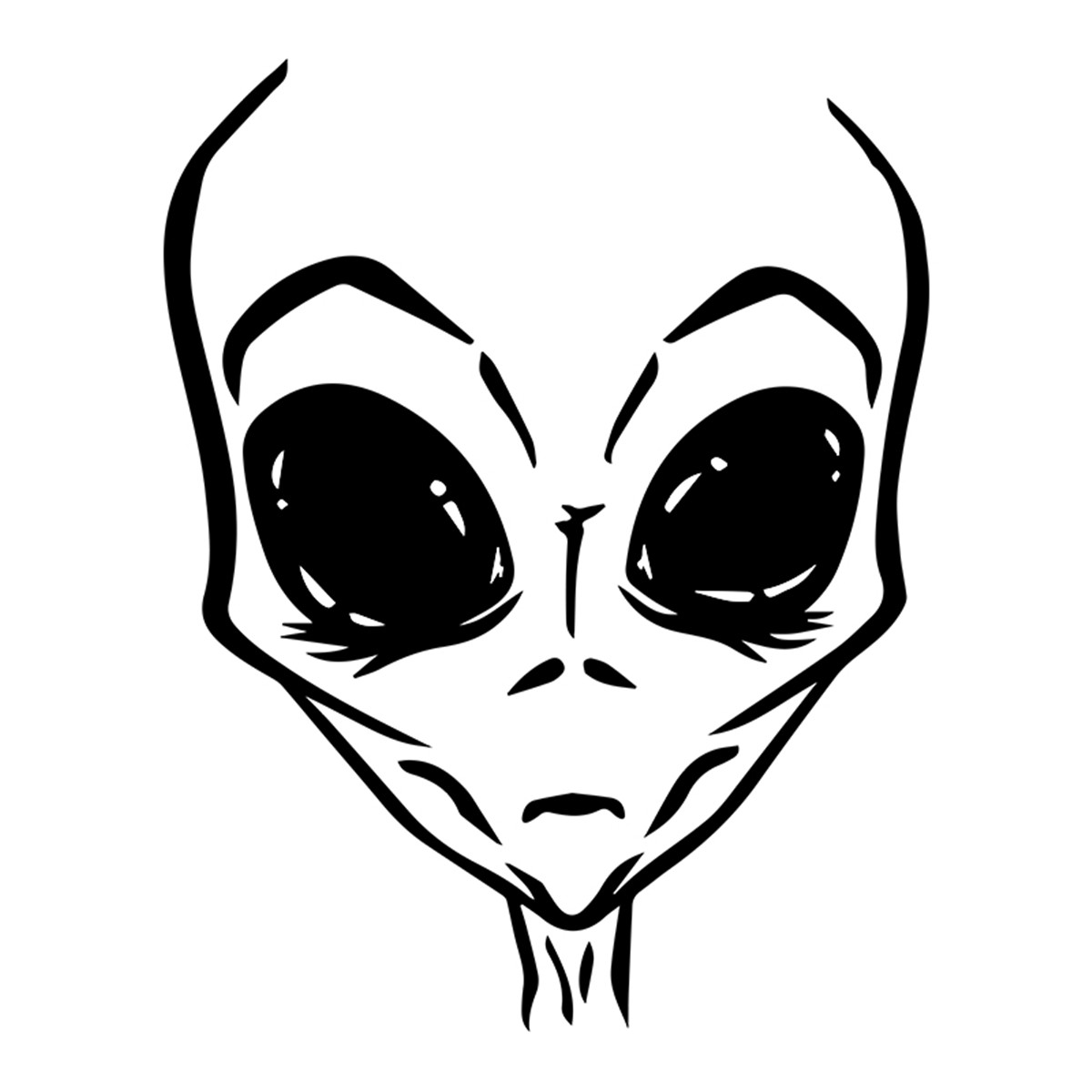 2pcs Alien Head Car Sticker Window Door Glass Wall Laptop Bumper Vinyl ...