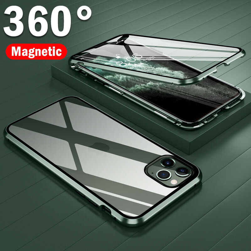 360° Double Side Tempered Glass Magnetic Adsorption Metal Frame Phone ...