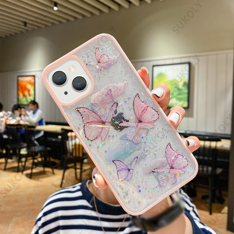 Coque de téléphone Transparente à Paillettes pour iPhone 13 12 Pro 11 Pro Max XS Max XR X 7 8 Plus 12Mini SE 2020 Paillettes Arc-en-Ciel dégradé Mignon, Bleu, pour iPhone 11